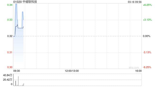 中细软科技拟折让约18.75%配售最多4000万股配售股份 净筹约1020万港元